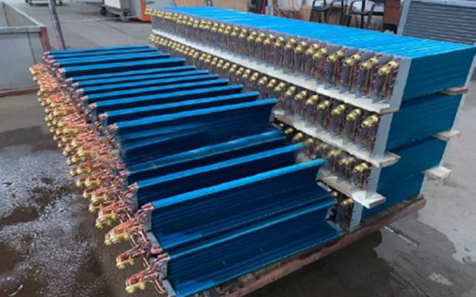 Customized Large Industrial Copper Tube Aluminum Fin Air Cooled Conditioning Condenser Coil